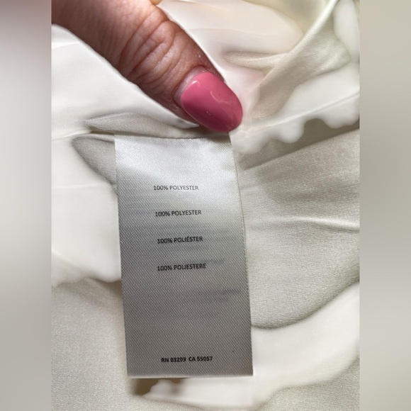 Isaac Mizrahi New NWT Ivory Satin Tie Front Tank Blouse Size Large - Picture 6 of 7